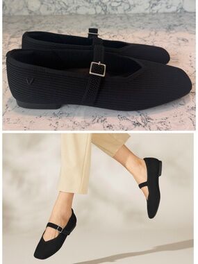NEW! Vivaia Black Margot Maryjane Flats